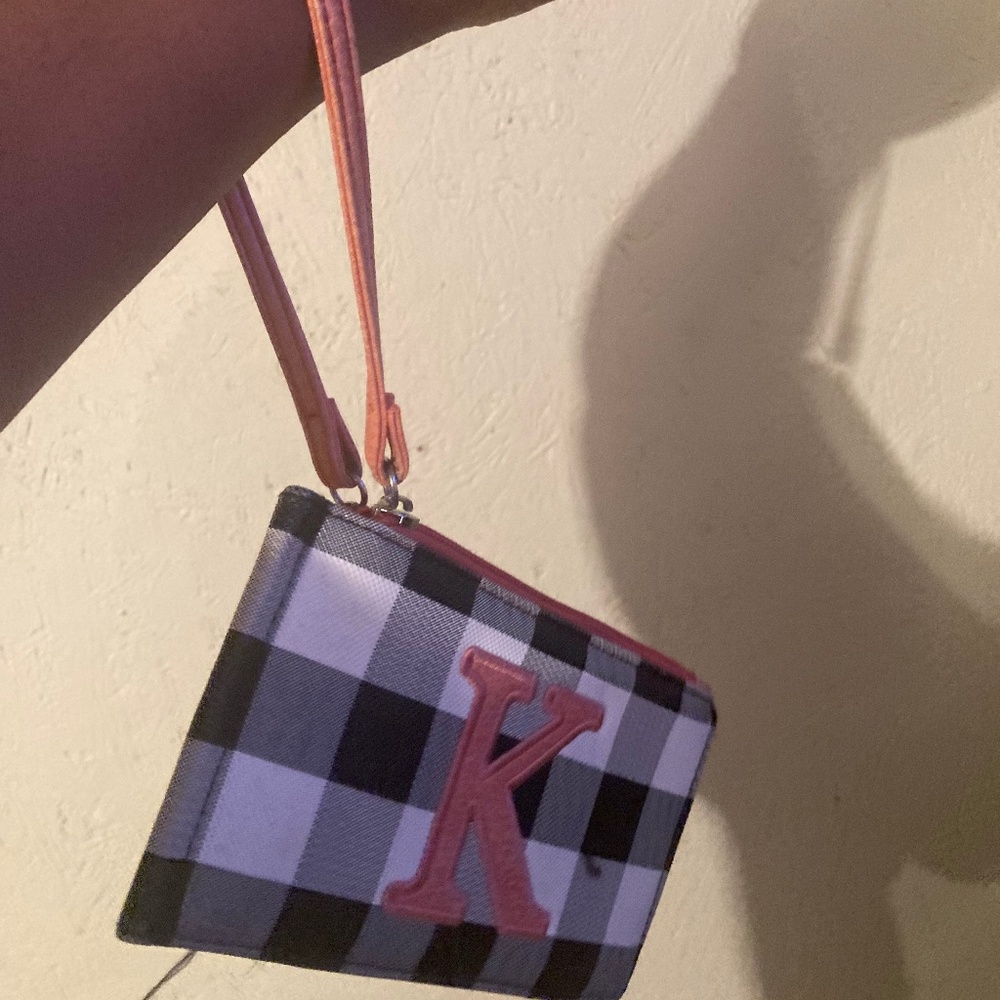 Pink Black White Letter K Wrist Wallet